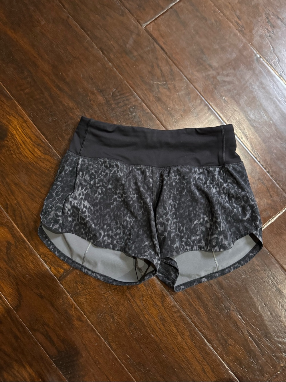lululemon athletica Black Leopard-Print Athletic Shorts